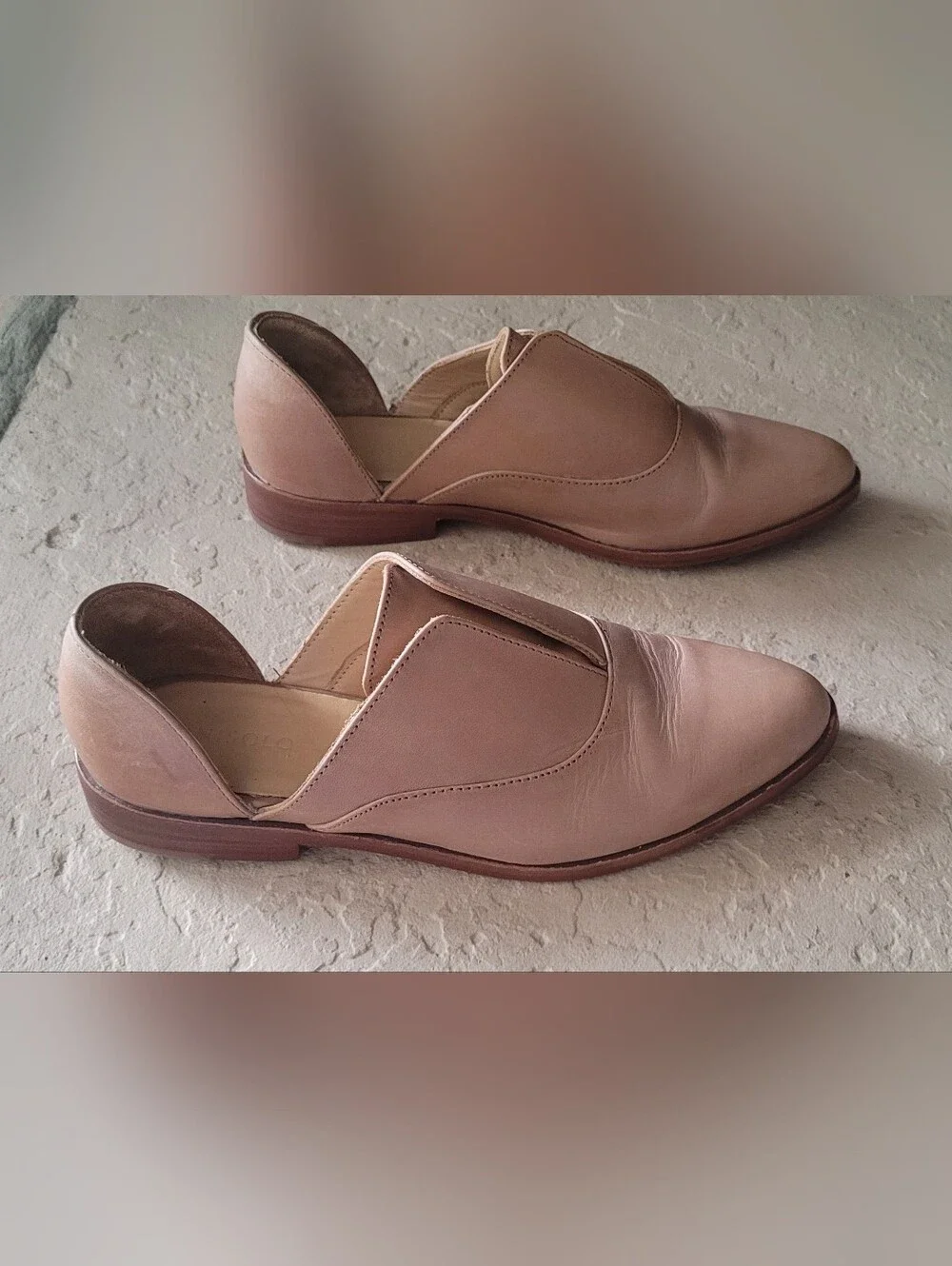 Size 7.5 Nisolo Emma D'Orsay Oxford Leather Almond Women Loafers